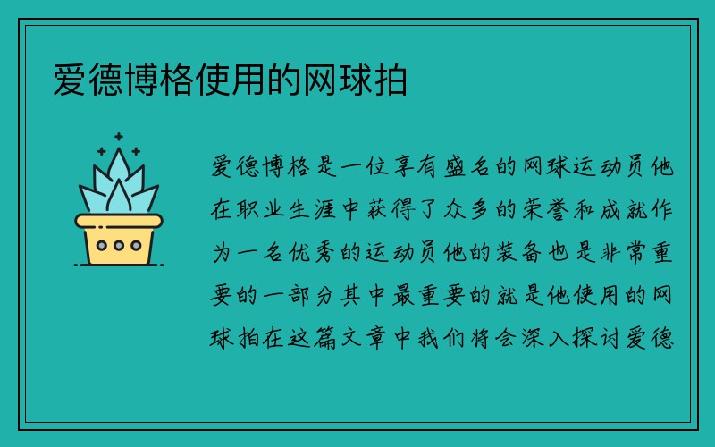 爱德博格使用的网球拍