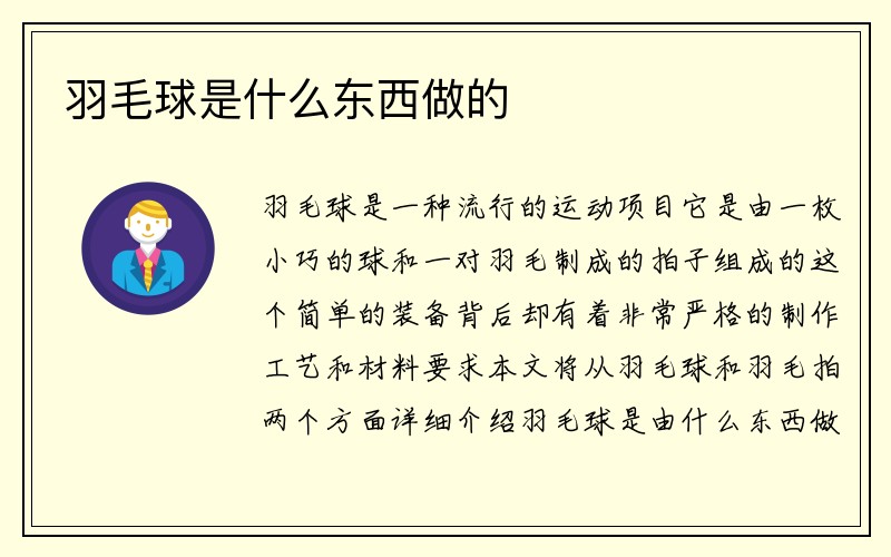 羽毛球是什么东西做的