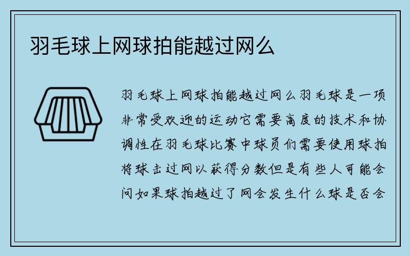 羽毛球上网球拍能越过网么