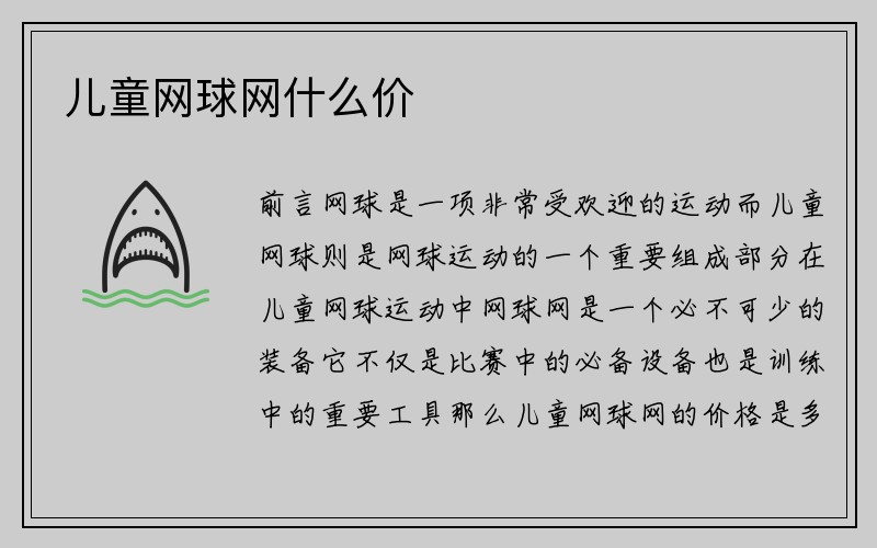 儿童网球网什么价